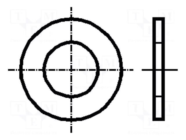 Washer; round; M10; D=20mm; h=2mm; polyamide; DIN 125A; BN 1074 BOSSARD B10/BN1074