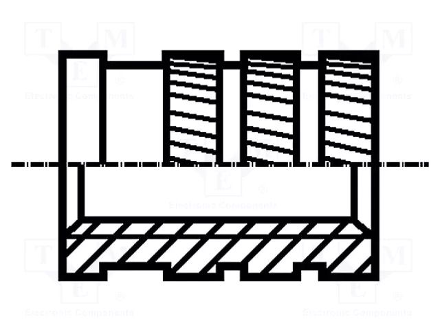 Threaded insert; brass; without coating; M6; BN 1054; L: 9.2mm BOSSARD B6/BN1054