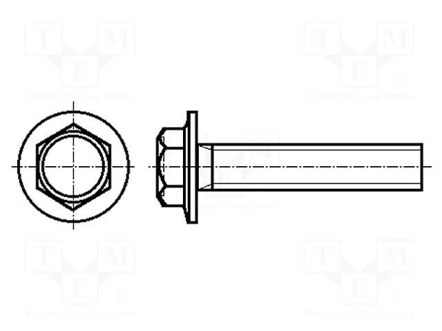 Screw; with flange; M4x12; 0.7; Head: hexagonal BOSSARD B4X12/BN5951