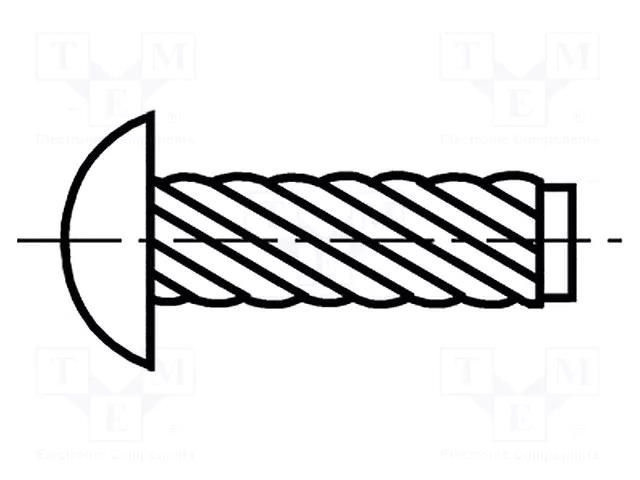 Screw rivet pin; hardened steel; BN 896; L.rivet: 3.17mm BOSSARD B1.85X3.17/BN896