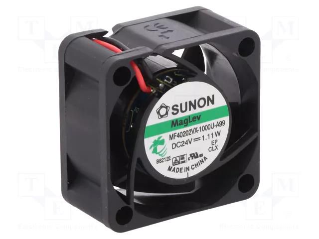 Fan: DC; axial; 24VDC; 40x40x20mm; 18.25m3/h; 27.5dBA; Vapo; 8000rpm SUNON MF40202VX-A99-A