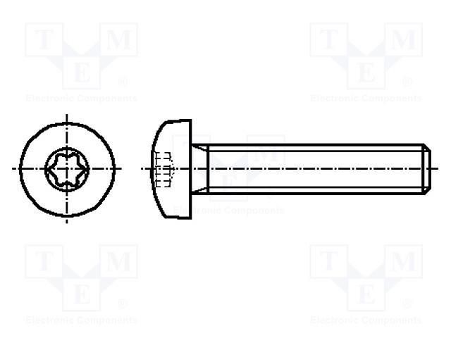 Screw; M4x10; 0.7; Head: button; Torx®; TX20; A2 stainless steel BOSSARD B4X10/BN5687