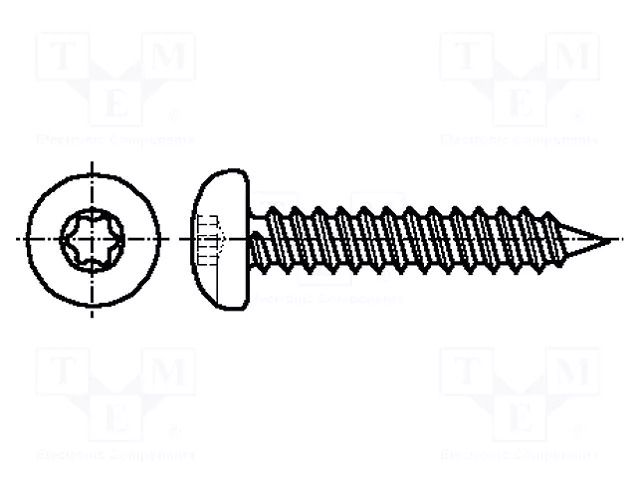 Screw; for metal; 4.2x6.5; Head: cheese head; Torx®; TX20; zinc BOSSARD B4.2X6.5/BN13274