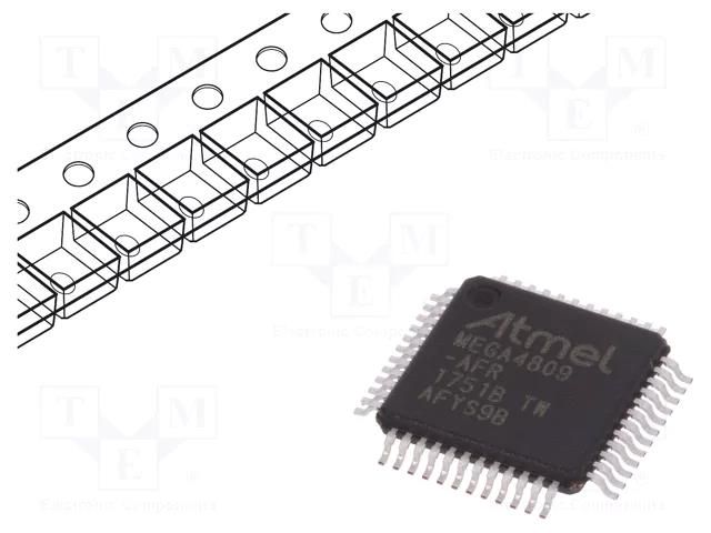 IC: AVR microcontroller; TQFP48; 256BEEPROM,6kBSRAM,48kBFLASH MICROCHIP TECHNOLOGY ATMEGA4809-AFR