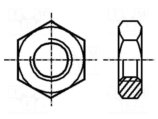Nut; hexagonal; M2; 0.4; acid resistant steel A4; BN 631; DIN 439B BOSSARD B2/BN631