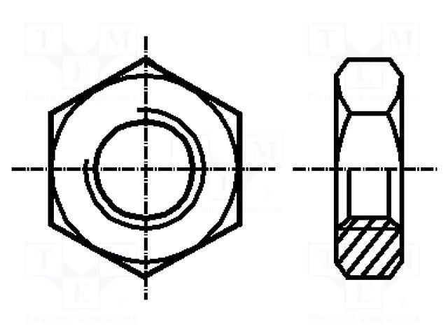 Nut; hexagonal; M12; 0.75; brass; Plating: nickel; BN 3711 BOSSARD B12/BN3711