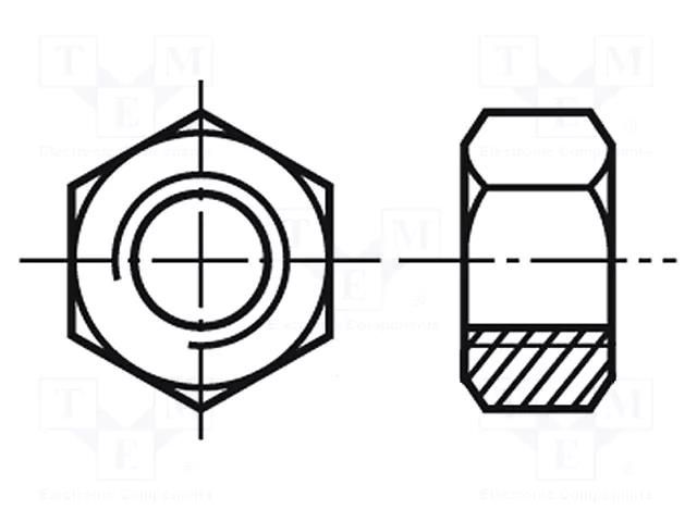 Nut; hexagonal; M16; 2; polyamide; H: 14.8mm; 24mm; DIN 555; ISO 4034 BOSSARD B16/BN81