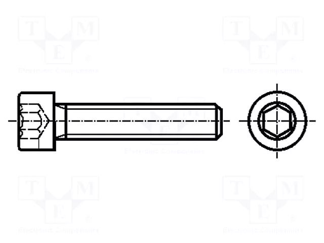 Screw; M3x16; 0.5; Head: cheese head; hex key; HEX 2.5mm; steel BOSSARD B3X16/BN272
