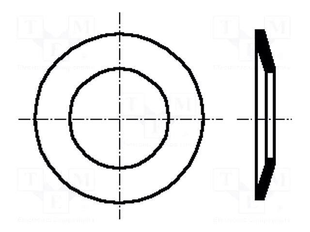 Washer; conical; M10; D=23mm; h=3.2mm; A2 stainless steel; BN 2312 BOSSARD B10/BN2312