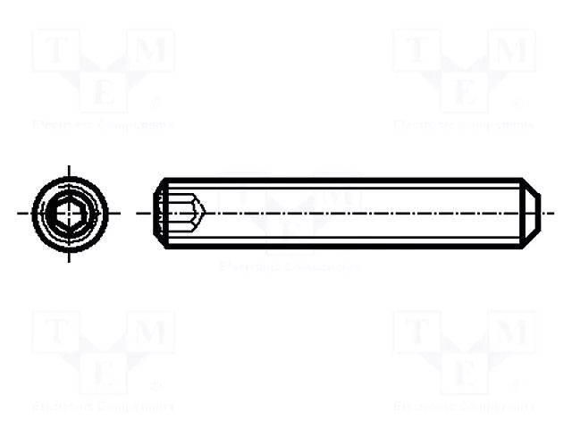 Screw; M3x16; 0.5; Head: without head; hex key; HEX 1.5mm; steel BOSSARD B3X16/BN28