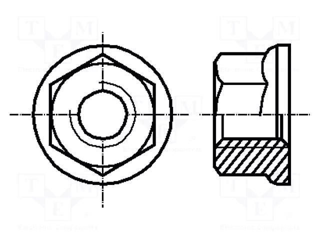 Nut; with flange; hexagonal; M4; 0.7; steel; Plating: zinc; 7mm BOSSARD B4/BN860