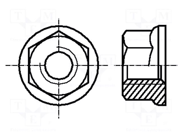 Nut; with flange; hexagonal; M6; 1; steel; Plating: zinc; 10mm BOSSARD B6/BN1973