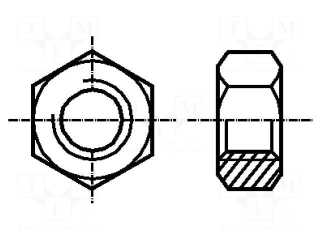 Nut; hexagonal; M1,6; 0.35; A2 stainless steel; 3.2mm; BN 628 BOSSARD B1.6/BN628