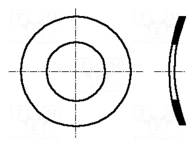 Washer; spring,split; M2,5; D=5.5mm; h=0.55mm; spring steel BOSSARD B2.5/BN797