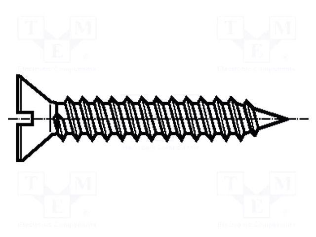 Screw; 2.9x9.5; Head: countersunk; slotted; 0.8mm; hardened steel BOSSARD B2.9X9.5/BN990