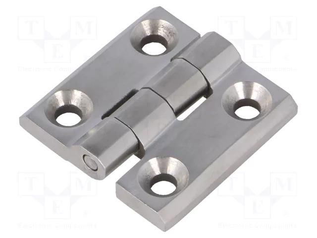 Hinge; Width: 40mm; stainless steel; H: 40mm; Holes no: 4 RST ROZTOCZE 3.ZN60.03SN