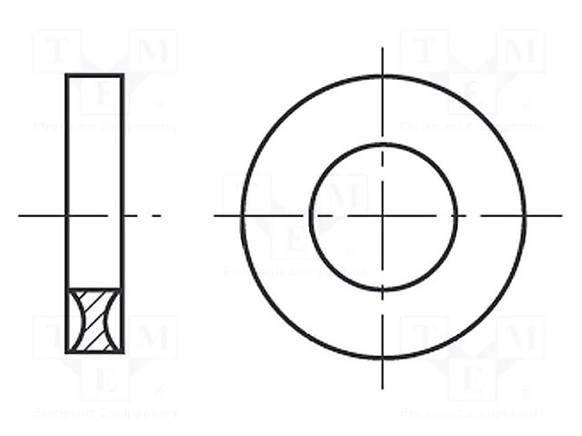 Washer; round; M2; D=5.3mm; h=1.5mm; polyamide; BN 1078 BOSSARD B2/BN1078