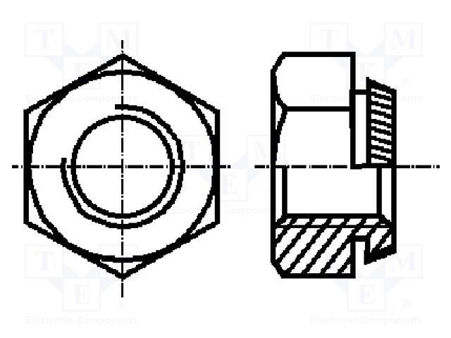 Nut; hexagonal; M4; steel; Plating: zinc; H: 3.2mm; 7mm; BN 201 BOSSARD B4X0.9/BN201