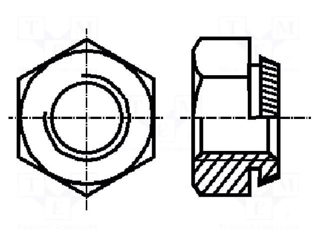 Nut; hexagonal; M10; steel; Plating: zinc; H: 8mm; 15mm; BN 201 BOSSARD B10/BN201