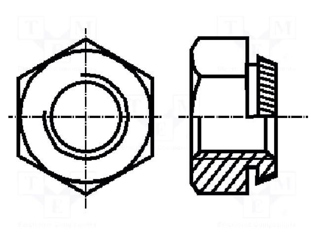 Nut; hexagonal; M12; 1.75; hardened steel; Plating: zinc; H: 10mm BOSSARD B12/BN202