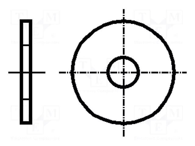 Washer; round; M12; D=32mm; h=2.5mm; A2 stainless steel; BN 84542 BOSSARD B12/BN84542