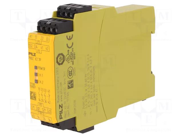 Module: safety relay; Usup: 24VAC; Usup: 24VDC; IN: 4; OUT: 4; IP40 PILZ PZ-777305