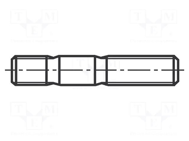 Screw; M10x30; 1.5; Head: without head; steel; zinc; DIN 939 BOSSARD B10X30/BN1434