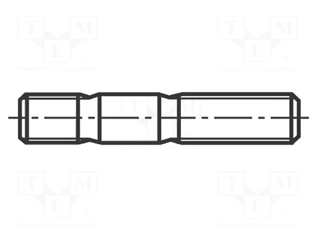 Screw; M16x60; 2; Head: without head; steel; zinc; DIN 939 BOSSARD B16X60/BN1434