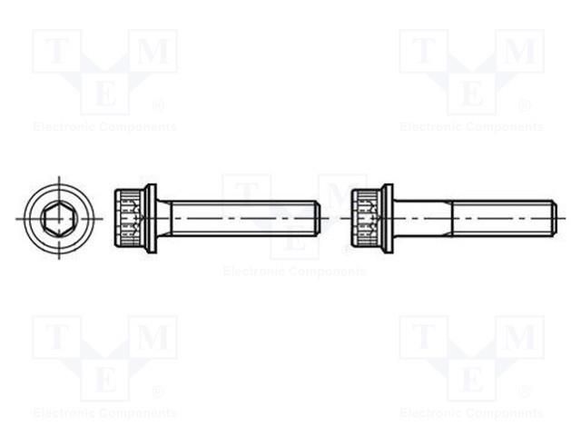 Screw; with flange; M10x50; 1.5; Head: knurled,cheese head; steel BOSSARD B10X50/BN1392