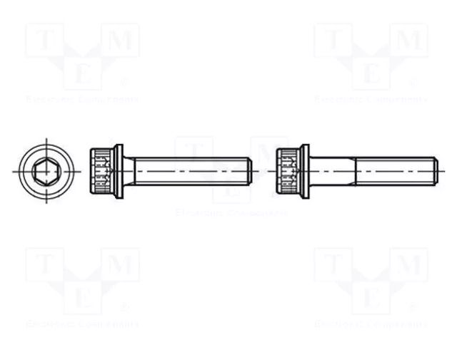 Screw; with flange; M5x20; 0.8; Head: knurled,cheese head; hex key BOSSARD B5X20/BN1392