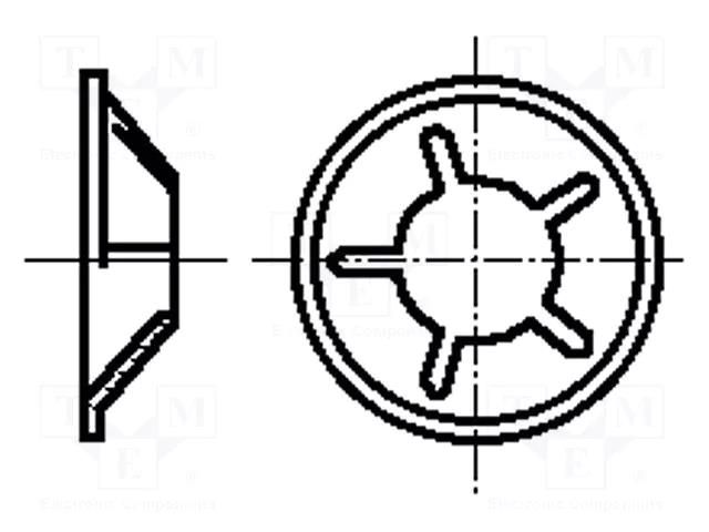 Protecting washer; spring steel; 0.8mm; BN 833 BOSSARD B0.8/BN833