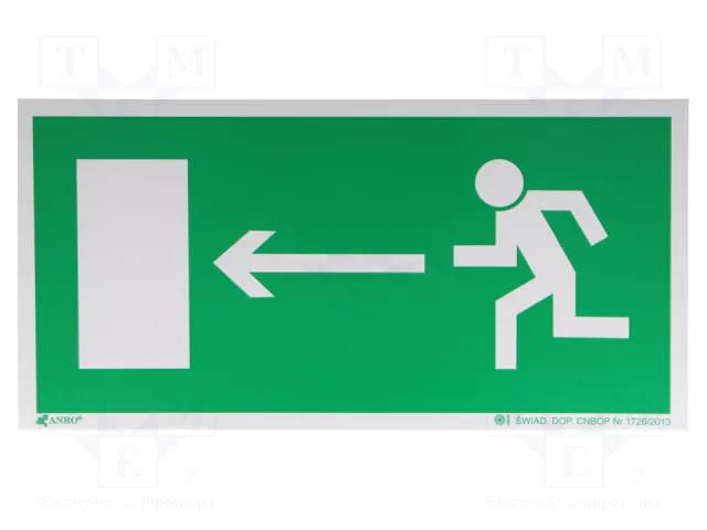 Safe condition sign; PS; W: 150mm; H: 300mm ANRO 3E150/300PS
