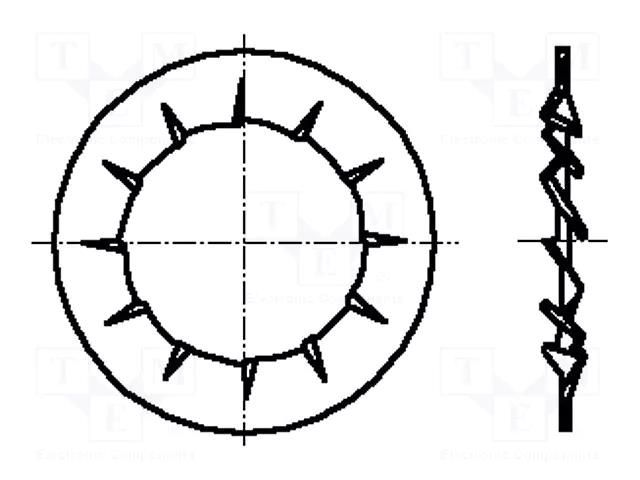 Washer; conical; M4; D=8mm; h=1.85mm; spring steel; DIN 6798V BOSSARD B4/BN786