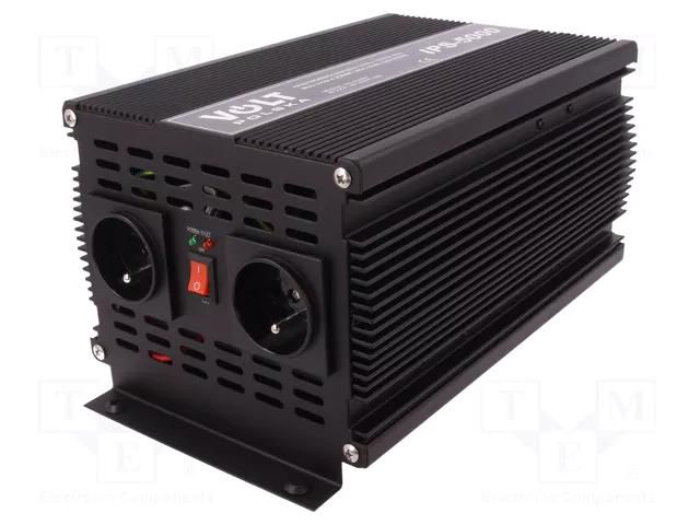 Converter: DC/AC; 2500W; Uout: 230VAC; 10.5÷15.5VDC; 290x173x145mm VOLT POLSKA IPS5000/12V