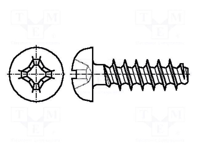 Screw; 4x8; Head: button; Phillips; PH2; A2 stainless steel BOSSARD B4X8/BN13579