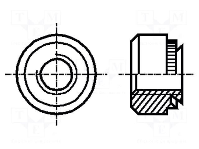 Nut; round; M2,5; A1 stainless steel; BN 641; push-on BOSSARD B2.5/BN641