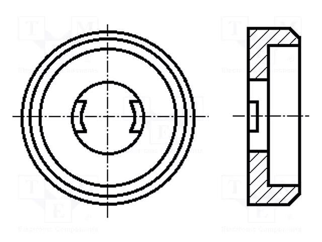 Washer; round,specialist; M4; D=10.5mm; h=2.8mm; polyamide BOSSARD B4/BN5386