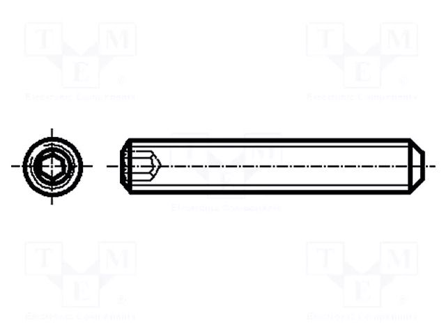 Screw; M2.5x8; 0.45; Head: without head; hex key; HEX 1.3mm; steel BOSSARD B2.5X8/BN24