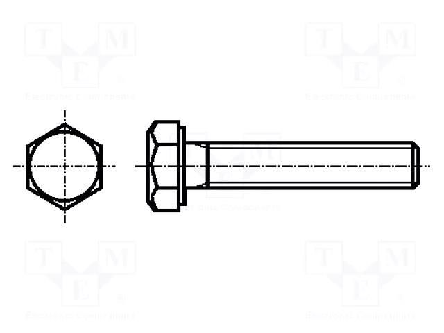 Screw; M4x20; 0.7; Head: hexagonal; brass; without coating; DIN 933 BOSSARD B4X20/BN502