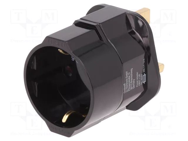 Adapter; Plug: with earthing; Colour: black GOOBAY PLUG-45352
