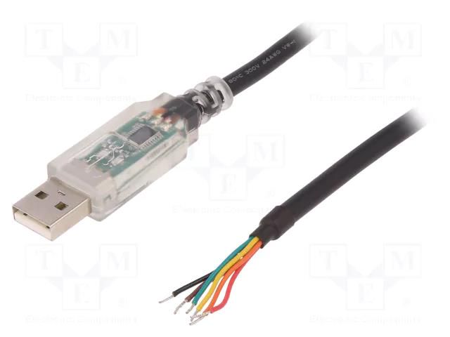 Module: cable integrated; RS232,USB; lead; 5m; 5VDC; USB A FTDI USB-RS232-50-50