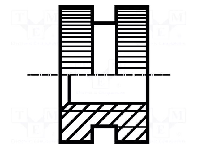 Threaded insert; brass; without coating; M2,5; BN 1036; L: 2.6mm BOSSARD B2.5/BN1036