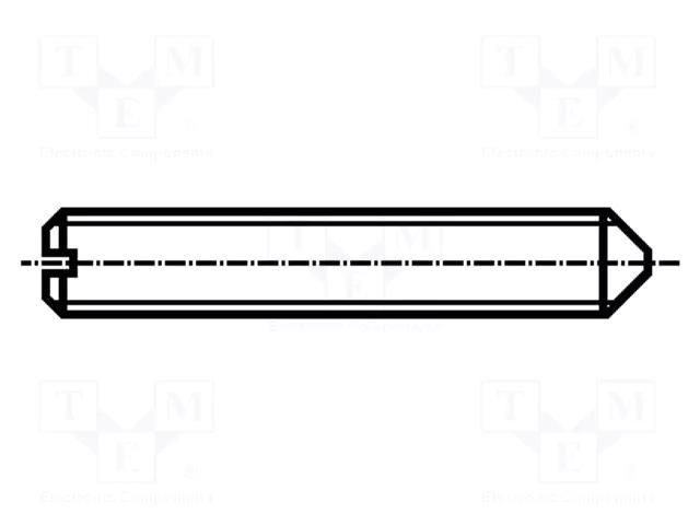 Screw; M1.6x3; 0.35; Head: without head; slotted; 0,25mm; DIN 553 BOSSARD B1.6X3/BN665