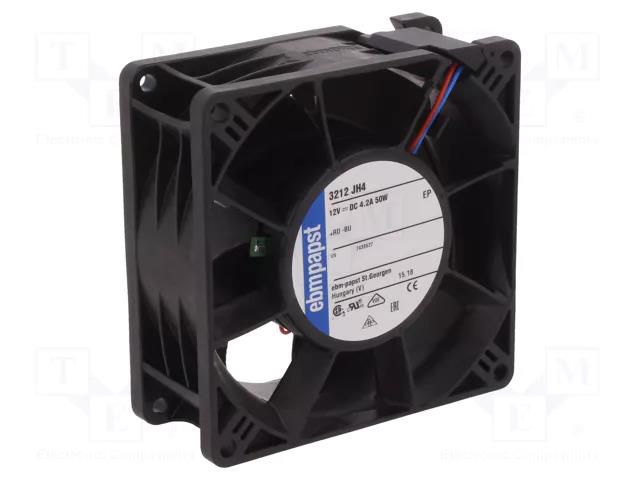 Fan: DC; axial; 12VDC; 92x92x38mm; 280m3/h; 73dBA; ball; 13000rpm EBM-PAPST 3212JH4