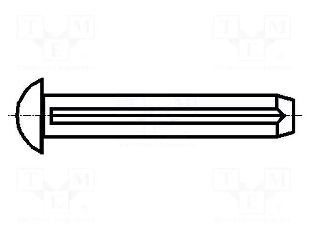 Rivet pin; steel; BN 893; Ø: 2mm; L: 4mm; DIN 1476; ISO 8746 BOSSARD B2X4/BN893