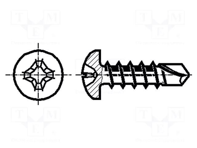 Screw; 5.5x50; Head: cheese head; Phillips; PH3; steel; zinc BOSSARD B5.5X50/BN1878