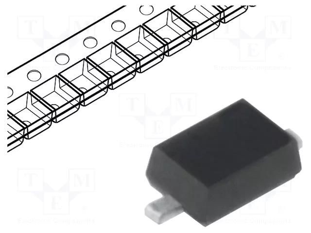 Diode: Zener; 0.55W; 14V; SMD; reel,tape; SOD323F; Ifmax: 200mA NEXPERIA PZU14B2.115