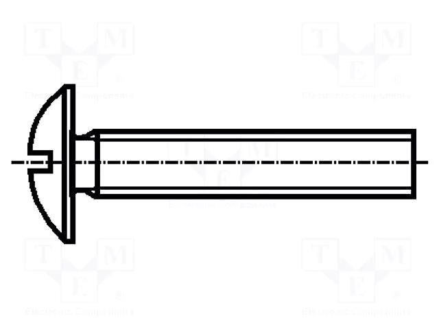 Screw; M5x30; 0.8; Head: button; slotted; plastic; Strength cl: 6.6 BOSSARD B5X30/BN5285