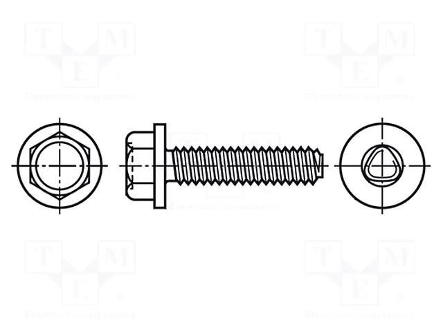 Screw; 6x10; Head: hexagonal; none; A2 stainless steel; DIN 7500D BOSSARD B6X10/BN10812