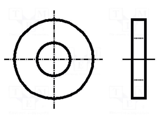 Washer; round; M10; D=25mm; h=2mm; steel; Plating: zinc; BN 737 BOSSARD B10/BN737